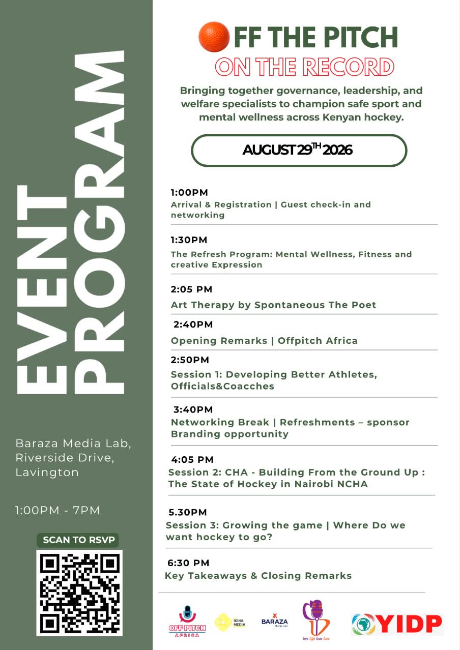 Event program for Off The Pitch, On The Record on 29 August 2026